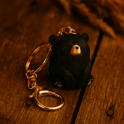 Pops' Hand-Carved Bear Keychain
