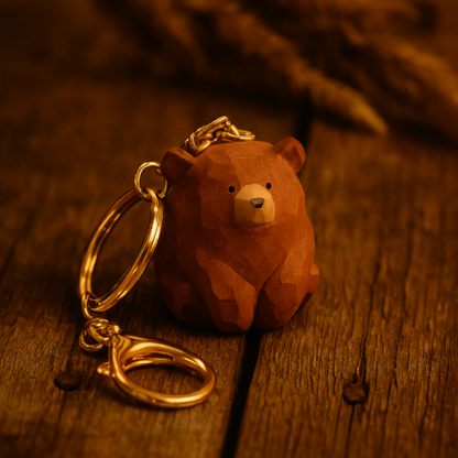 Pops' Hand-Carved Bear Keychain
