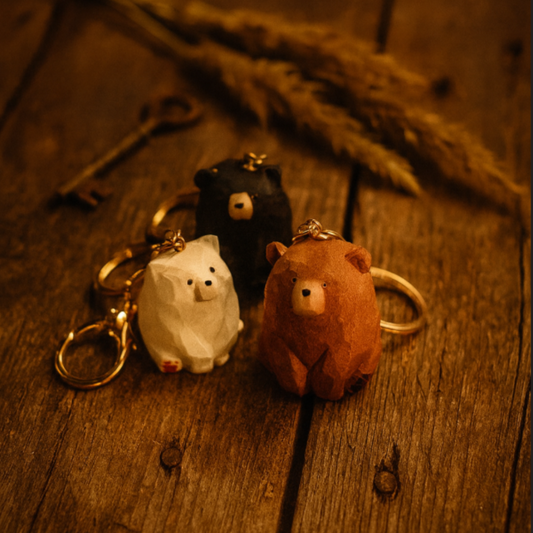 Pops' Hand-Carved Bear Keychain