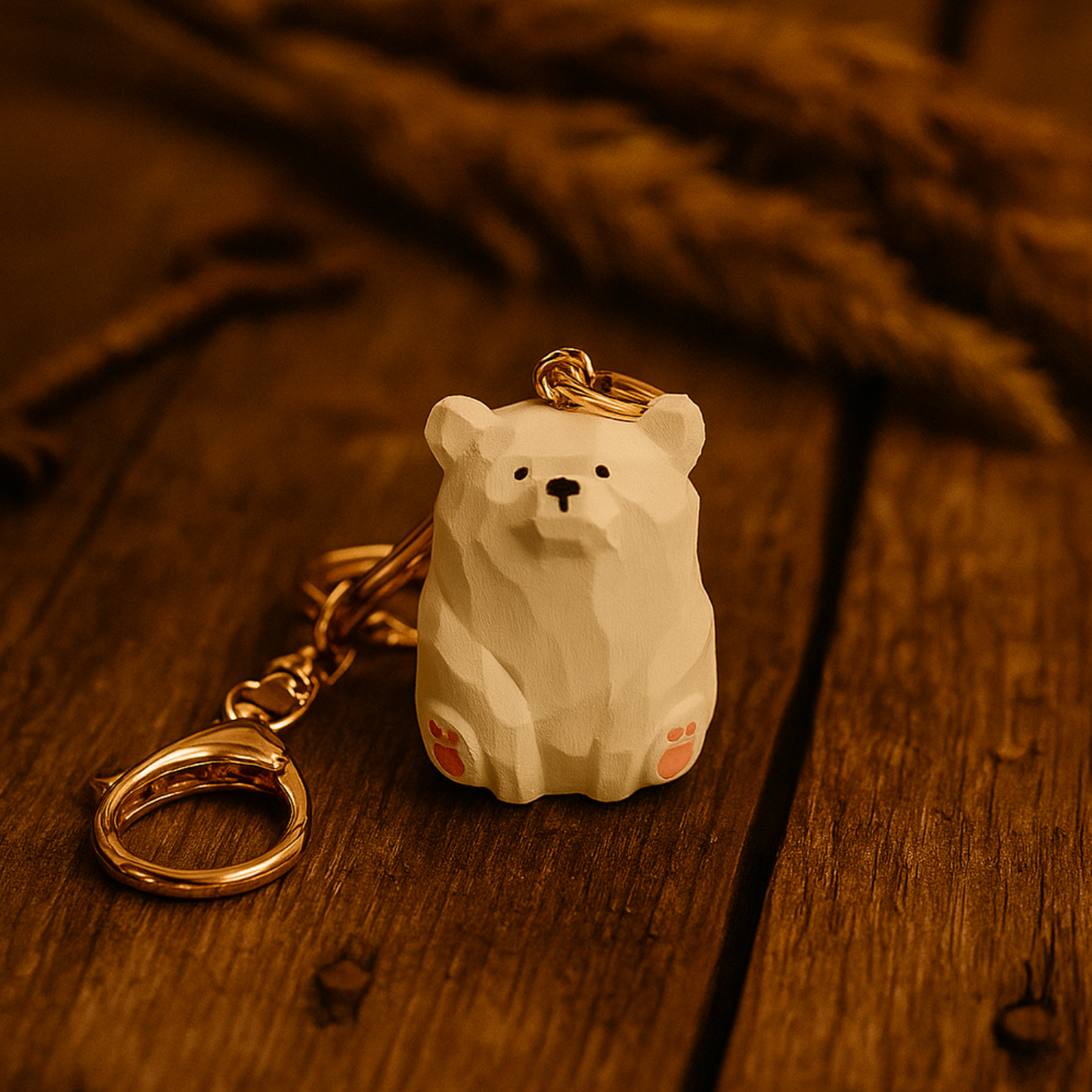 Pops' Hand-Carved Bear Keychain